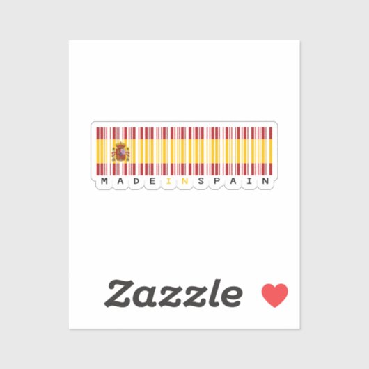 Made in Spain Barcode Flag Sticker (Vel)