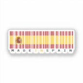 Made in Spain Streepjescode Vlag Sticker (Voorkant)