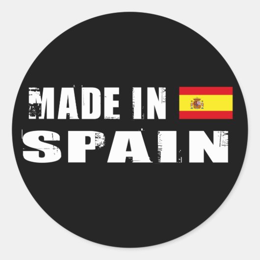 Made in Spanje Ronde Sticker (Voorkant)