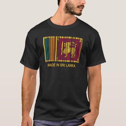 Made in Sri Lanka vlag Barcode T-shirt (Voorkant)