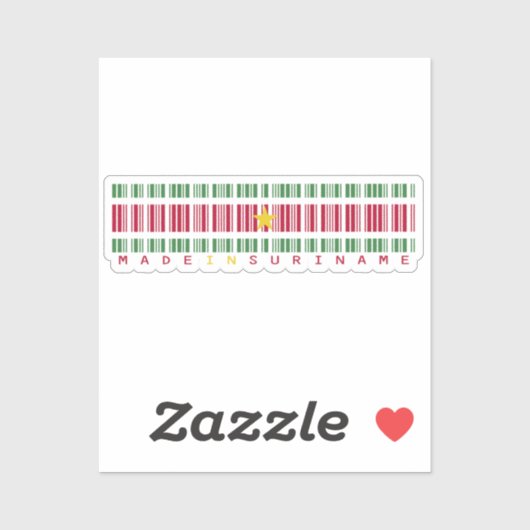 Made in Suriname Barcode Flag Sticker (Vel)