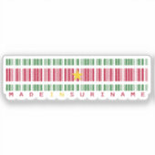 Made in Suriname Barcode Flag Sticker (Voorkant)