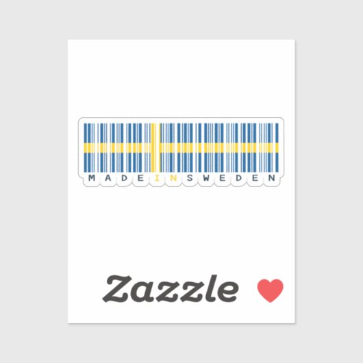 Made in Sweden Barcode Flag Sticker (Vel)