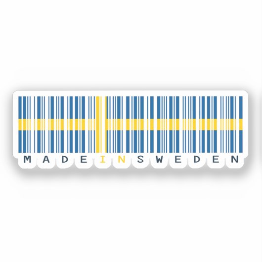 Made in Sweden Barcode Flag Sticker (Voorkant)