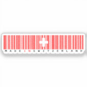 Made in Switzerland Barcode Flag Sticker (Voorkant)
