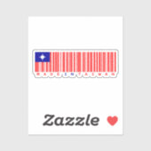 Made in Taiwan Barcode Flag Design Sticker (Vel)