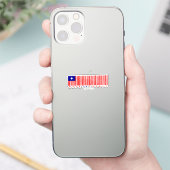Made in Taiwan Streepjescode Vlag Ontwerp Sticker (Telefoon)