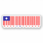 Made in Taiwan Streepjescode Vlag Ontwerp Sticker (Voorkant)