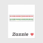 Made in Tajikistan Barcode Flag Design Sticker (Vel)