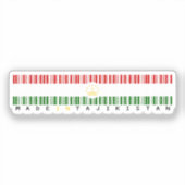 Made in Tajikistan Barcode Flag Design Sticker (Voorkant)