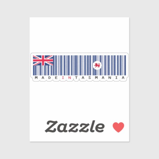 Made in Tasmania Barcode Flag Sticker (Vel)