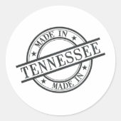 Made in Tennessee Stamp Style Symbol Black Ronde Sticker (Voorkant)