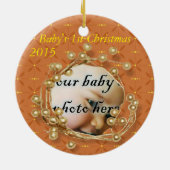 Made in Texas Baby's eerste kerstfoto-Ornament Keramisch Ornament (Achterkant)