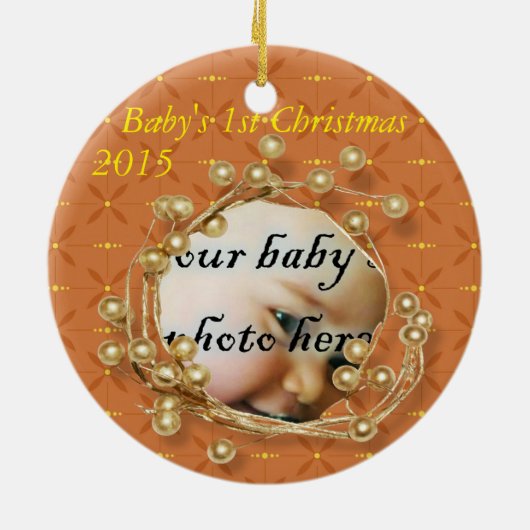 Made in Texas Baby's eerste kerstfoto-Ornament Keramisch Ornament (Achterkant)