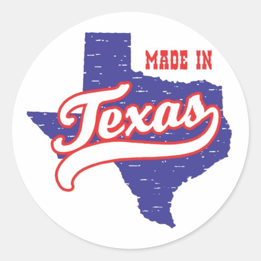 Made in Texas Ronde Sticker (Voorkant)