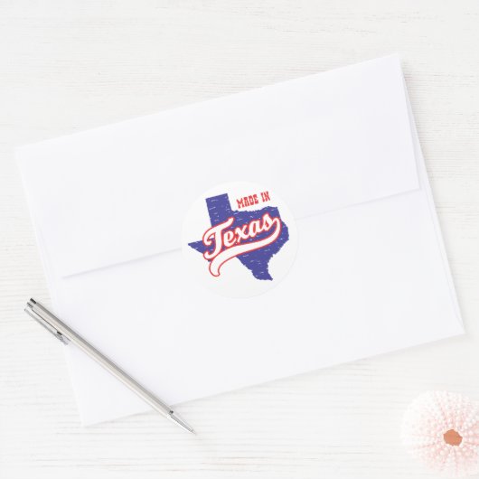 Made in Texas Ronde Sticker (Envelop)
