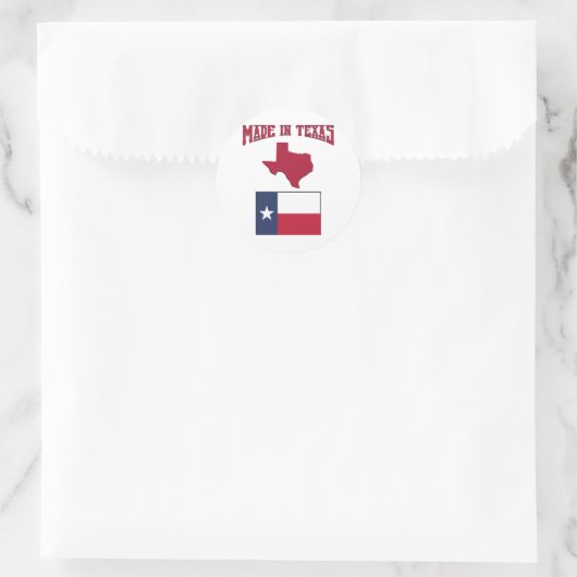 Made in Texas Ronde Sticker (Tas)