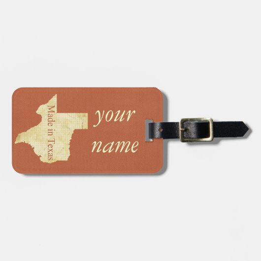 Made in Texas Rusty Red Bagagelabel (Voorkant horizontaal)