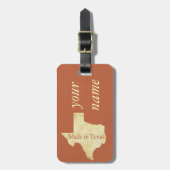 Made in Texas Rusty Red Bagagelabel (Voorkant verticaal)