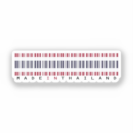 Made in Thailand Barcode Flag Design Sticker (Voorkant)