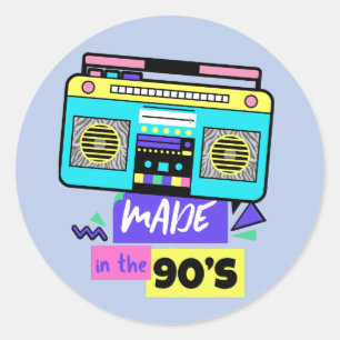 Made in the 90's grappige nostalgische retrostalgi ronde sticker