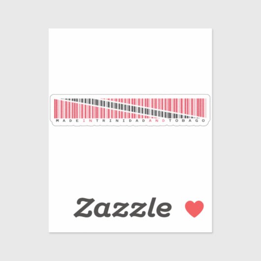 Made in Trinidad & Tobago Barcode Flag Sticker (Vel)