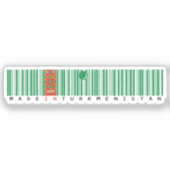 Made in Turkmenistan Barcode Flag Design Sticker (Voorkant)