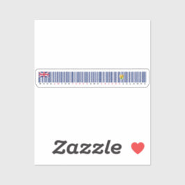 Made in Turks and Caicos Barcode Flag Sticker