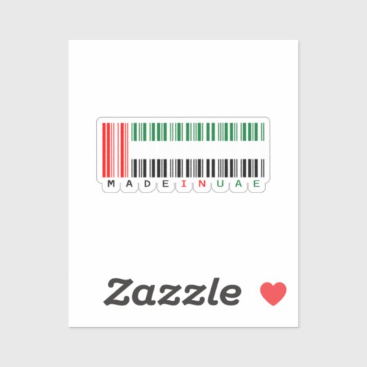 Made in UAE Barcode Flag Design Sticker (Vel)