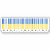 Made in Ukraine Barcode Flag Sticker (Voorkant)