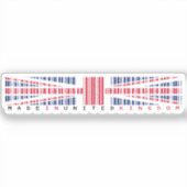 Made in United Kingdom Barcode Flag Sticker (Voorkant)