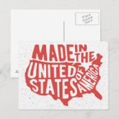 Made in United States Typografie Briefkaart (Voorkant / Achterkant)