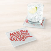 Made in United States Typografie Glazen Onderzetter (Schuin)