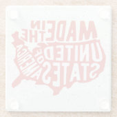 Made in United States Typografie Glazen Onderzetter (Achterkant)
