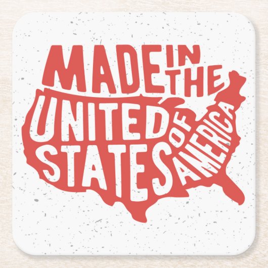 Made in United States Typografie Kartonnen Onderzetters (Voorkant)
