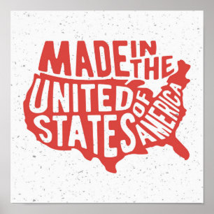 Made in United States Typografie Poster