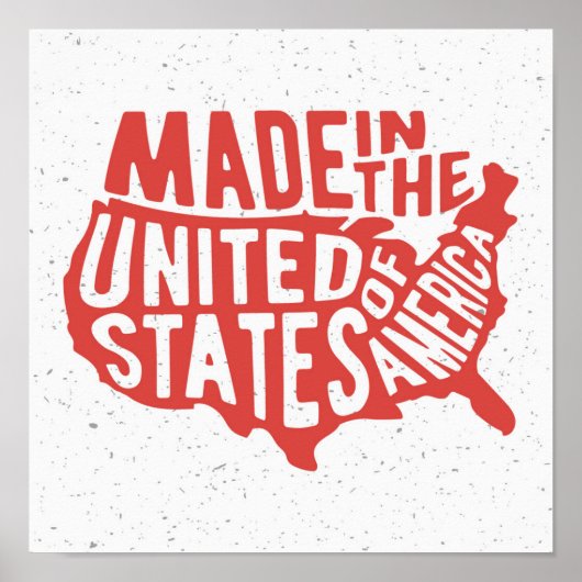 Made in United States Typografie Poster (Voorkant)