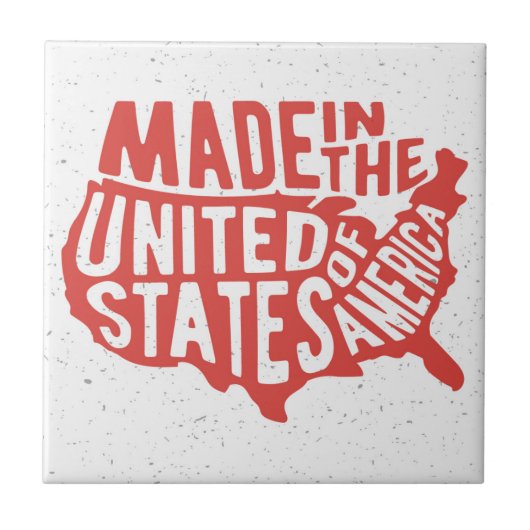 Made in United States Typografie Tegeltje (Voorkant)