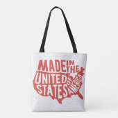 Made in United States Typografie Tote Bag (Achterkant)