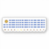 Made in Uruguay Barcode Flag Sticker (Voorkant)