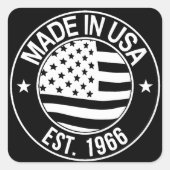 Made in USA 1966 Vierkante Sticker (Voorkant)