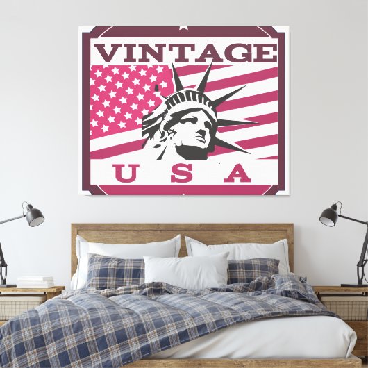 Made in USA Badge Canvas Afdruk (Insitu (Slaapkamer))
