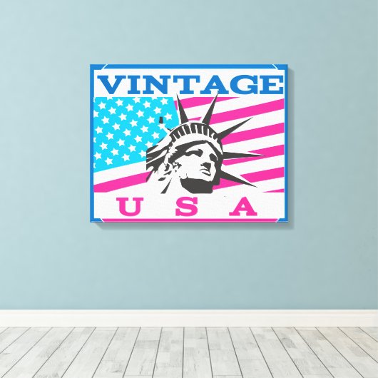 Made in USA Badge Canvas Afdruk (Insitu (Houten vloer))