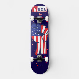 Made in USA Flag Fist Patriotic Complete  Persoonlijk Skateboard