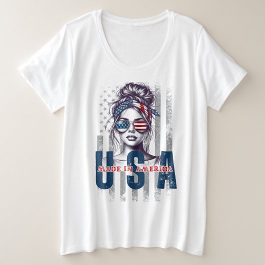 Made in USA  Grote Maat T-shirt (Design voorkant)