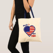 Made in USA Heart Flag Budget Canvas tas (Voorkant (product))