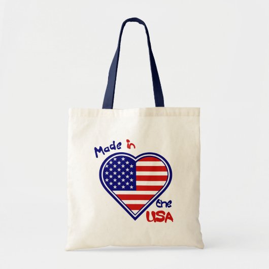 Made in USA Heart Flag Budget Canvas tas (Voorkant)