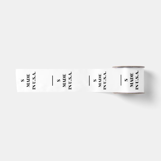 Made in USA kledinglabel – S maat geweven label Satijnen Lint (Voorkant)