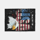 Made In Usa Patriotic American Flag Bald Eagle Ame Fleece Deken (Voorkant (Horizontaal))