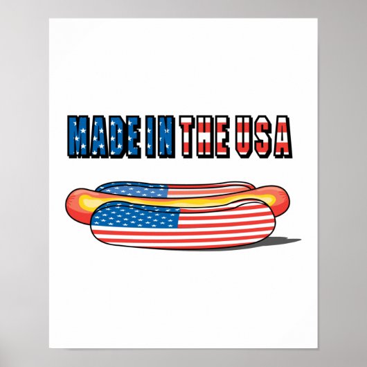 Made in USA Patriotic Hot Dog Poster (Voorkant)